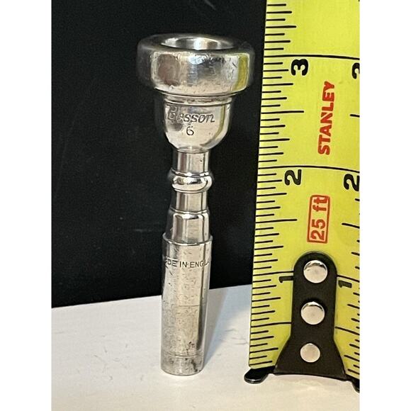 Vintage BESSON 6 MADE IN ENGLAND Trumpet Mouthpiece Silver Plated - Picture 7 of 8